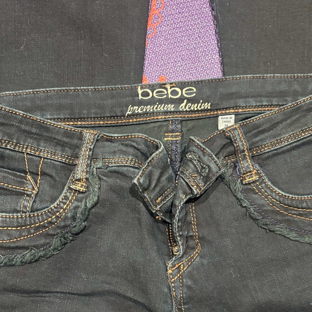 Bebe Vintage Black Flared Unique Jeans - Picture 8 of 9